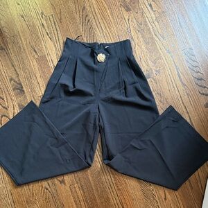 Commense Embellished High-Waisted Wide-Leg Pants